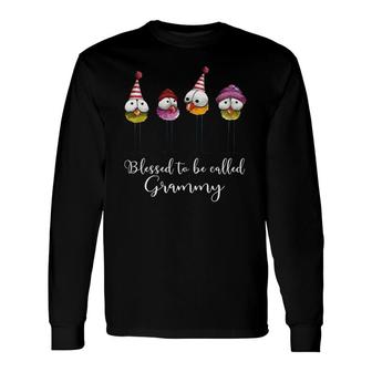 Cute Blessed To Be Called Grammy Black Long Sleeve T-Shirt | Mazezy