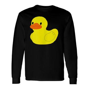 Cute Little Yellow Rubber Ducky Duck Graphic Long Sleeve T-Shirt T-Shirt | Mazezy