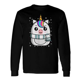 Cute Unicorn Squishmallow Matching Pajama Xmas Long Sleeve T-Shirt T-Shirt | Mazezy