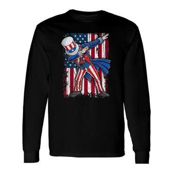 Dabbing Uncle Sam 4th Of July Long Sleeve T-Shirt | Mazezy
