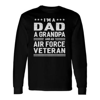 Dad Grandpa Air Force Veteran Vintage Top Men's Long Sleeve T-Shirt T-Shirt | Mazezy