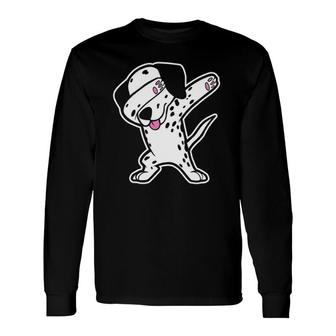 Dalmatian Dabbing Dalmation Dab Dog Dance Long Sleeve T-Shirt T-Shirt | Mazezy