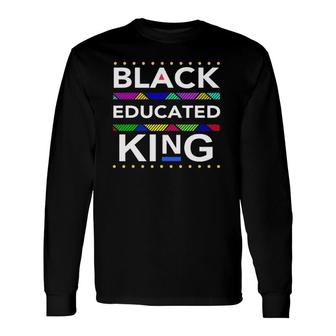 Dashiki Educated Black King African Dna Pride Long Sleeve T-Shirt T-Shirt | Mazezy