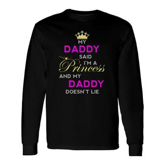 Daughter Birthday From Dad Princess Girls B Day Present Long Sleeve T-Shirt T-Shirt | Mazezy