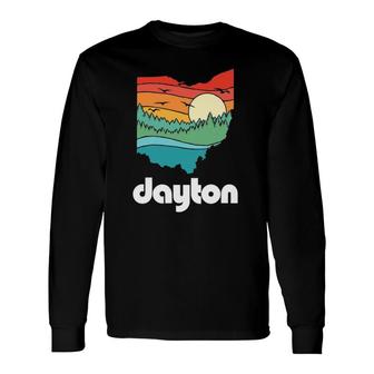 Dayton Ohio Outdoors Vintage Nature Retro Graphic Long Sleeve T-Shirt T-Shirt | Mazezy