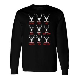 Deer Shirt Hunters All Of Santas Reindeer Tshirt Long Sleeve T-Shirt - Thegiftio
