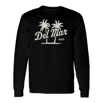 Del Mar California Vintage 70S Palm Trees Graphic Long Sleeve T-Shirt T-Shirt | Mazezy