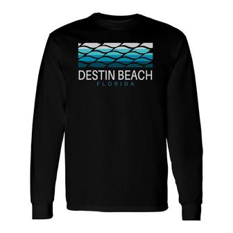 Destin Beach Florida Water Droplets Fl Souvenir Long Sleeve T-Shirt T-Shirt | Mazezy