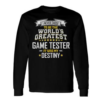 Developer Idea World's Greatest Game Tester Long Sleeve T-Shirt T-Shirt | Mazezy