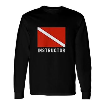 Divers Flag Double Sided Scuba Diving Instructor Long Sleeve T-Shirt T-Shirt | Mazezy