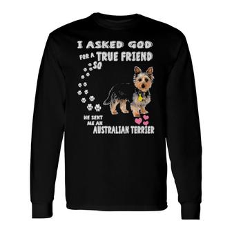 Dog Australian Terrier S Aussie Dog S Australian Terrier 286 Paws Long Sleeve T-Shirt | Mazezy