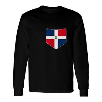 Dominican Republic Flag Long Sleeve T-Shirt T-Shirt | Mazezy