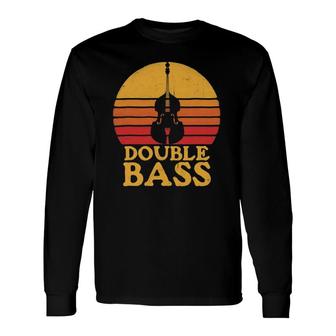 Double Bass Retro Jazz Instrumental Music Long Sleeve T-Shirt T-Shirt | Mazezy