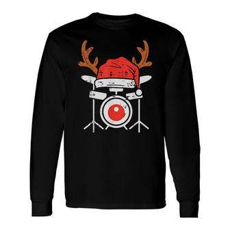Drums Christmas Pajamas Music Instrument Band Drummer Rock Long Sleeve T-Shirt T-Shirt | Mazezy