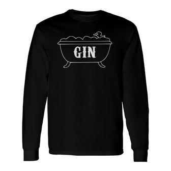 Duck Bathtub Gin Alcoholic Beverages Long Sleeve T-Shirt T-Shirt | Mazezy