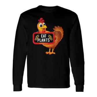 Eat Plants Vegan Vegetarian Turkey Thanksgiving Long Sleeve T-Shirt T-Shirt | Mazezy