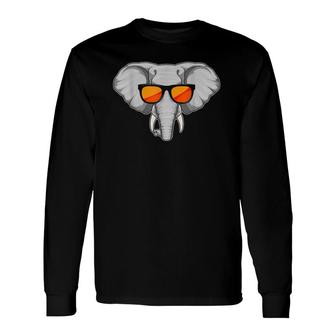 Elephant Sunglasses Largest Existing Land Animals Long Sleeve T-Shirt T-Shirt | Mazezy
