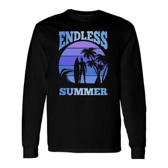 Endless Summer Surfing Summer Vacation Beach Palm Trees Sea Long Sleeve T-Shirt T-Shirt | Mazezy
