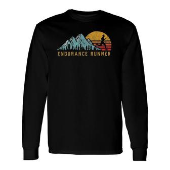 Endurance Runner Retro Style Vintage Trail Running Long Sleeve T-Shirt | Mazezy