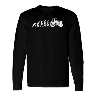 Evolution Tractor Farmer Live On A Ranch Long Sleeve T-Shirt | Mazezy