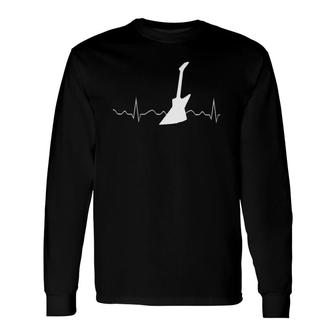 Explorer Electric Guitar Heartbeat Long Sleeve T-Shirt T-Shirt | Mazezy