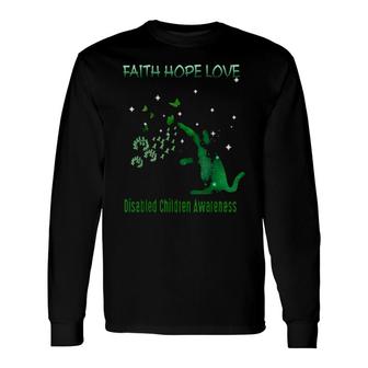 Faith Hope Love Disabled Children Awareness Long Sleeve T-Shirt T-Shirt | Mazezy