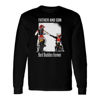 Father And Son Best Buddies Forever Fist Bump Dirt Bike Long Sleeve T-Shirt T-Shirt | Mazezy