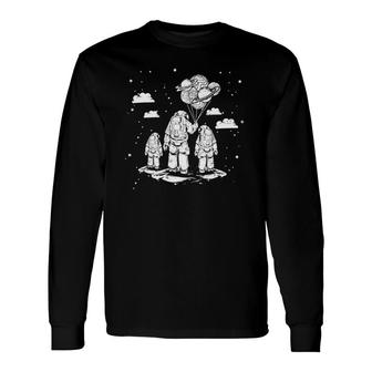 Fathers Day Dad And Children Astronauts Space Long Sleeve T-Shirt T-Shirt | Mazezy