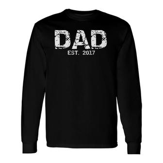 Father's Day For Toddler Dads Vintage Dad Est 2021 Ver2 Long Sleeve T-Shirt T-Shirt | Mazezy