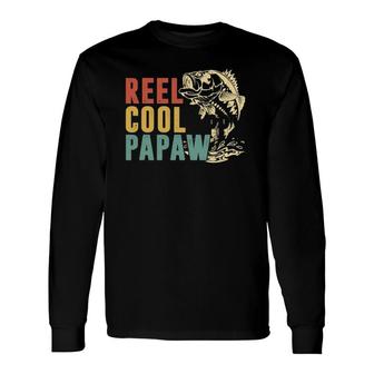 Father's Day S Vintage Fishing Reel Cool Papaw Long Sleeve T-Shirt T-Shirt | Mazezy