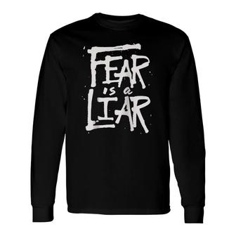 Fear Is A Liar Inspirational Christian Faith Believer Raglan Baseball Tee Long Sleeve T-Shirt | Mazezy