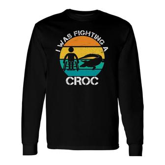 I Was Fighting A Croc Wheelchair Humor Handicapped Long Sleeve T-Shirt T-Shirt | Mazezy