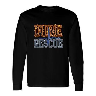Firefighter Fire Rescue Graphic Long Sleeve T-Shirt | Mazezy