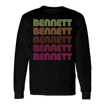 First Name Bennett Funky Retro Vintage Disco Long Sleeve T-Shirt T-Shirt | Mazezy