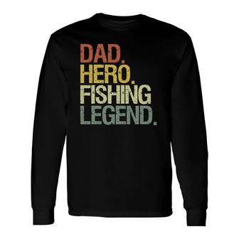 Fishing Dad Hero Vintage Retro Long Sleeve T-Shirt T-Shirt | Mazezy