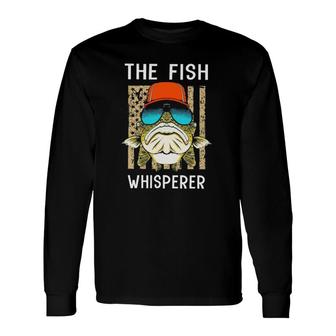 Fishing Fisherman The Fish Whisperer American Flag Long Sleeve T-Shirt T-Shirt | Mazezy