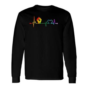 Fist Heartbeat African American Pride Black History Month Long Sleeve T-Shirt T-Shirt | Mazezy
