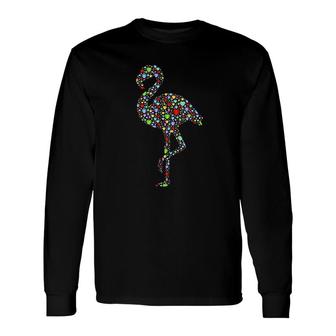 Flamingo Hearts Silhouette Lover Long Sleeve T-Shirt T-Shirt | Mazezy