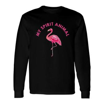 Flamingo Spirit Animal Cute Flamingo Lover Long Sleeve T-Shirt T-Shirt | Mazezy