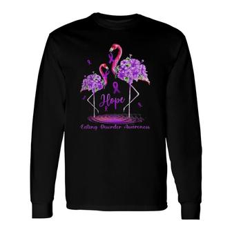 Flamingo Tropical Eating Disorder Awareness Long Sleeve T-Shirt T-Shirt | Mazezy