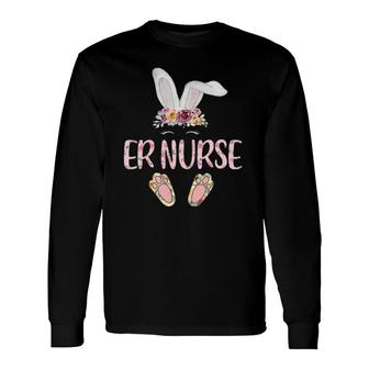 Floral Leopard Er Nurse Bunny Apparel For Easter Long Sleeve T-Shirt T-Shirt | Mazezy