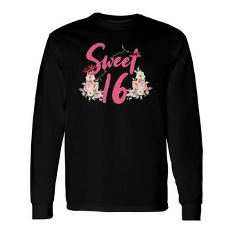Flower Sweet Sixteen Birthday Party Floral Sweet 16 Ver2 Long Sleeve T-Shirt T-Shirt | Mazezy