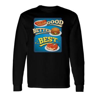 Food Hotdog Hamburger Steak Long Sleeve T-Shirt T-Shirt | Mazezy