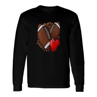 Football Mom Heart Football Lovers Sport Mom Long Sleeve T-Shirt - Thegiftio