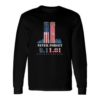 Never Forget Patriotic 911 American Flag Long Sleeve T-Shirt - Thegiftio UK