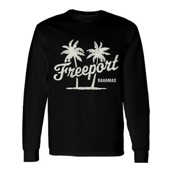 Freeport Bahamas Vintage 70S Palm Trees Graphic Long Sleeve T-Shirt T-Shirt | Mazezy
