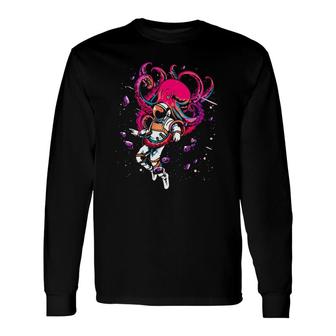 Galaxy Birthday Kraken Astronaut Space Octopus Long Sleeve T-Shirt T-Shirt | Mazezy
