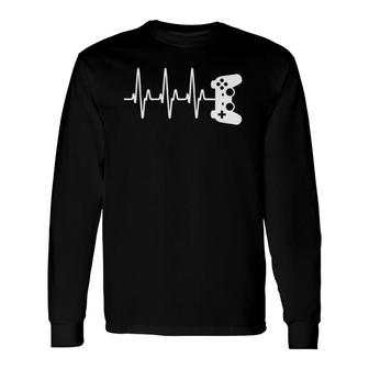 Gamer Heartbeat For Gaming Long Sleeve T-Shirt T-Shirt | Mazezy