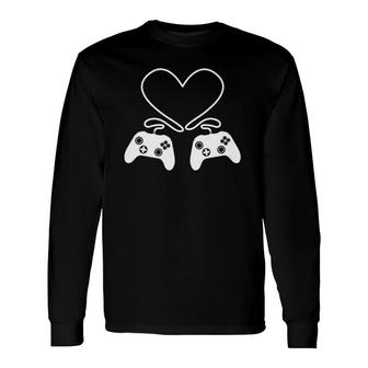 Gamer Valentine's Day Gaming Console Couple Matching Long Sleeve T-Shirt T-Shirt | Mazezy CA