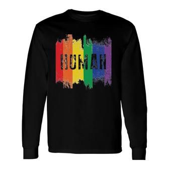 Him Gay Pride Simple Flag Long Sleeve T-Shirt | Mazezy